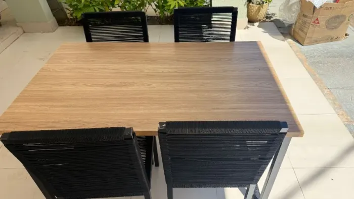 Mesa jantar + 4 cadeiras corda naval
