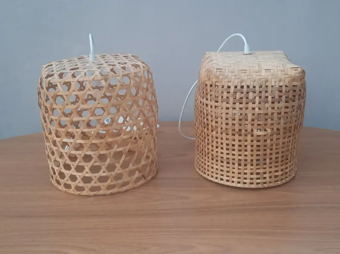Luminária pendente de fibra de bambu valor unitário 