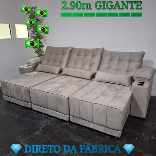 Estofado RETRÁTIL E RECLINÁVEL 2.90m Largura PROMOÇÃO DE FÁBRICA