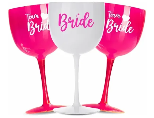 Kit 6 Taças Gin ?Bride? e ?Team Bride? (Noiva e Time da Noiva) - Despedida de Solteira