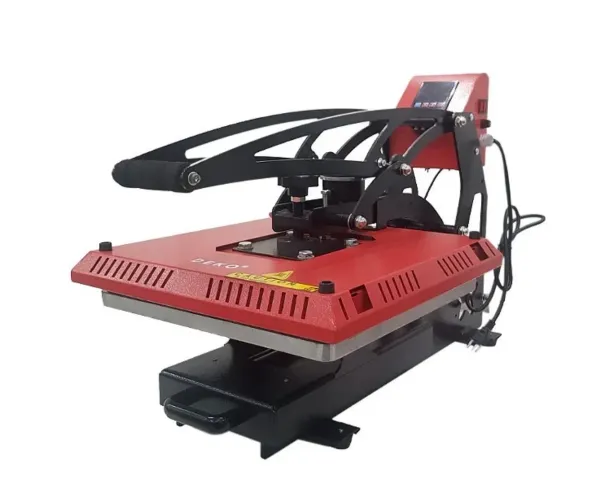 Prensa térmica plana dekko 38x38 com gaveta e abertura automática 220v