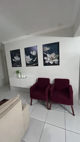 Cadeiras de veludo vinho sala/ recepção 