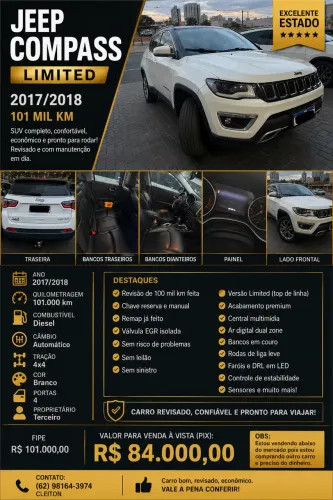 Jeep Compass Limited 2.0 4X4 Diesel 16V Aut. 2018