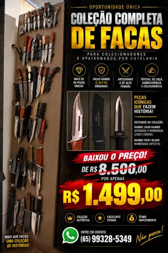 COLEÇÃO DE FACAS PARA COLECIONADOR - LOTE COMPLETO