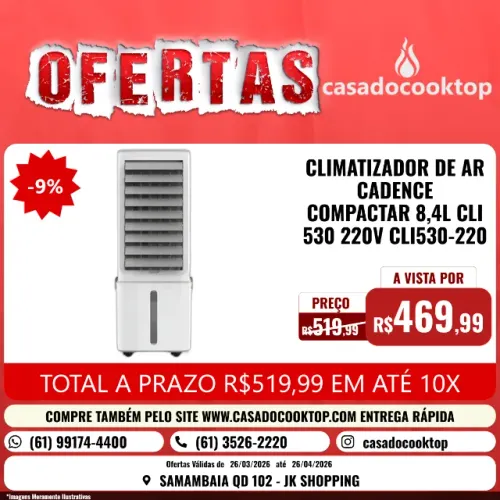 CLIMATIZADOR DE AR CADENCE COMPACTAR 8,4L CLI530 220V CLI530-220