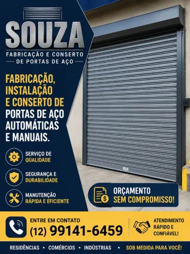 Portas de aço automáticas e manuais 