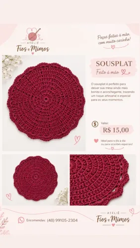 Sousplat de Crochê