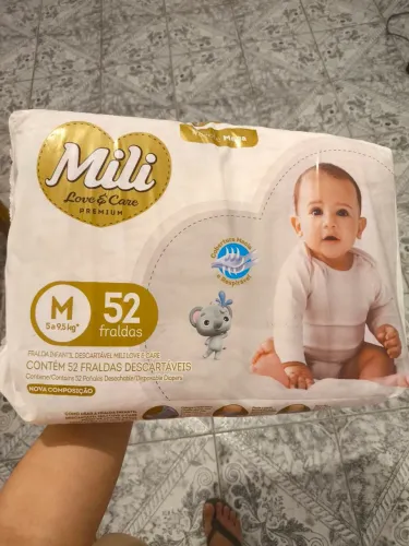 Fralda Mili love & Care M 52 unidades