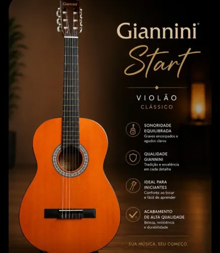 Violão Giannini Start com capa 