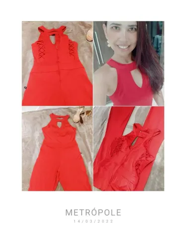 Macacão Vermelho Feminino - Lindo Modelo - Veste 36 ao 40