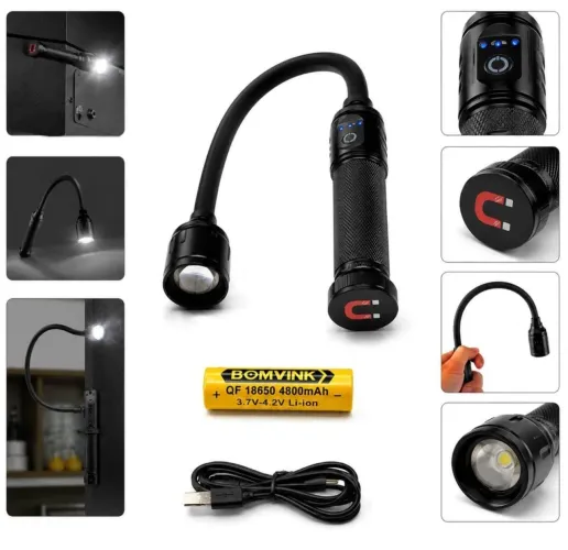 Lanterna Flexível com Base Magnética <br>