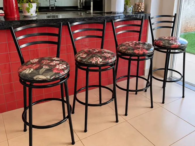 6 Banquetas Giratórias para balcão cozinha