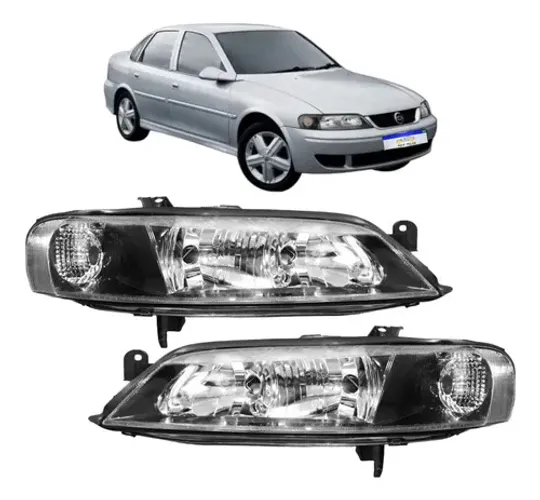 Farol Chevrolet Vectra 1999 A 2005 Par Novo Mascara Negra Direito