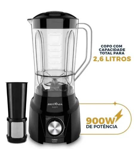Liquidificador Britânia BLQ970P Turbo 900W 127v