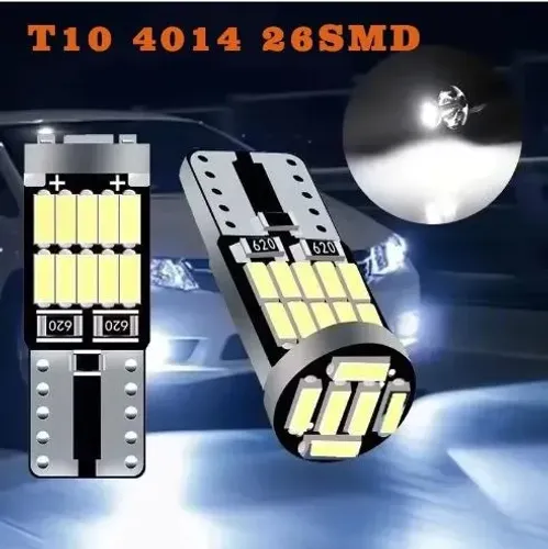 Kit 10pcs Lampadas Pingo 26 Led T10 Bem Forte Lanterna Meia Luz 5