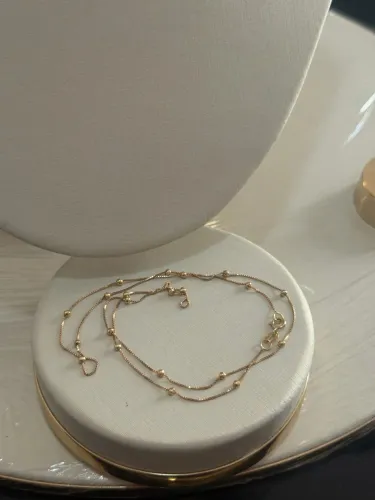 Colar Feminino Com Esferas em Ouro 18k 50cm