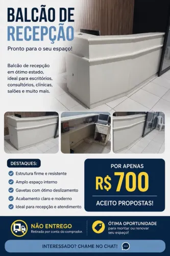 Balcão de Recepção Curvo - Excelente Estado - R$ 700