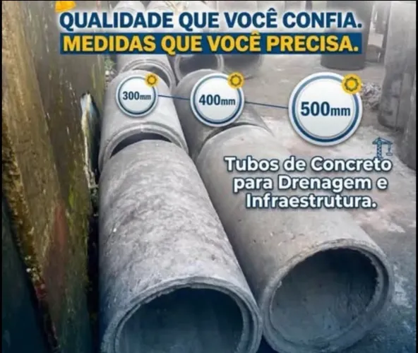 Tubos de concreto qualidade e eficiência, direto da fábrica a pronta entrega