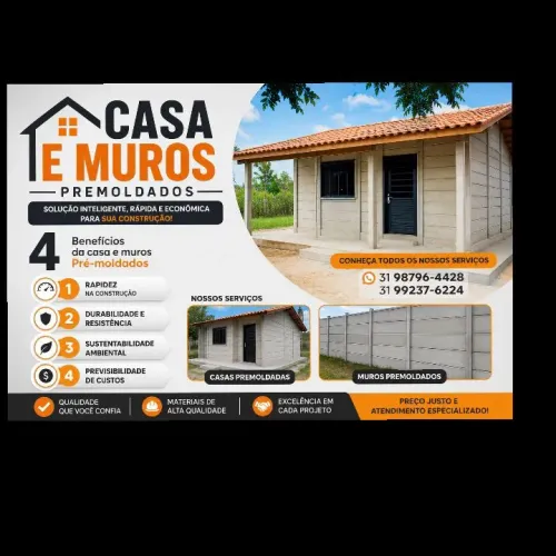 Casa e muros premoldados venha conferir