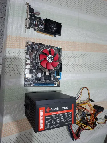 PLACA DE VÍDEO+ PLC MÃE+FONTE