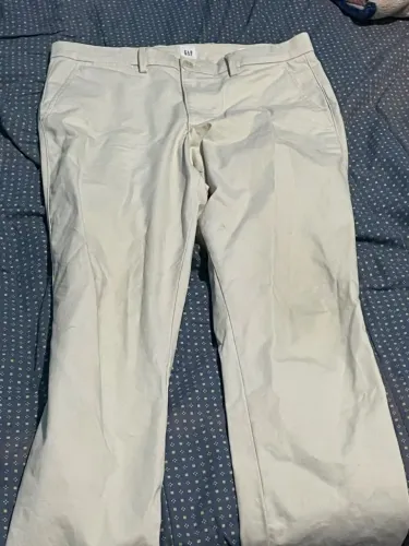 calça reta sarja off white gap original nova