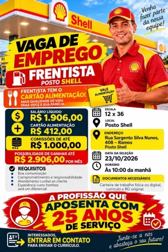 Vagas para frentistas homem