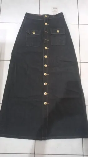 Saia Jeans Longa