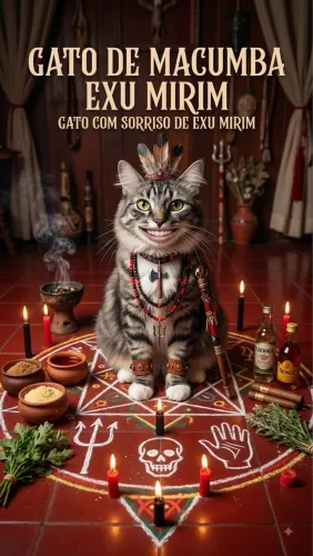 Gato macumbinha de pelúcia