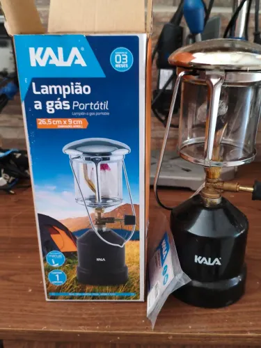 Lampião a Gás Portátil Preto 20g/h 26,5x9cm Kala