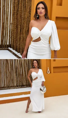 Vestido branco, tamanho M, nunca usado