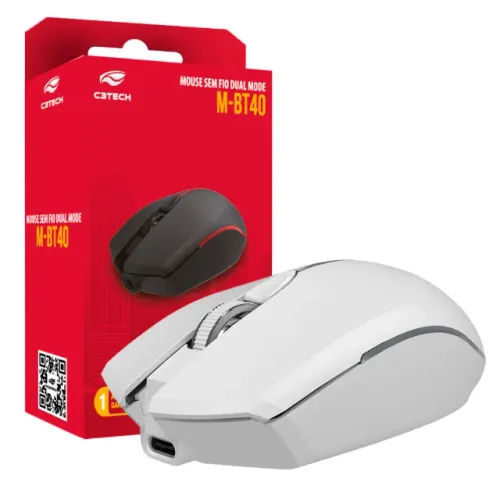 Mouse Sem Fio Recarregável com Bluetooth e Receptor 2.4Ghz Dual Mode Plug And Play 1600Dpi