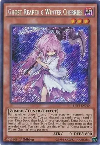 Yugioh!! Ghost Reaper & Winter Cherries SHVI-EN040 Secret Rare