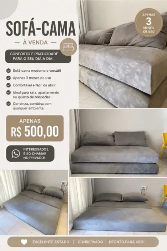 SOFÁ CAMA SUPER CONFORTÁVEL