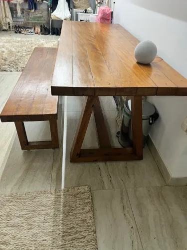 Mesa + Banco Madeira Maciça