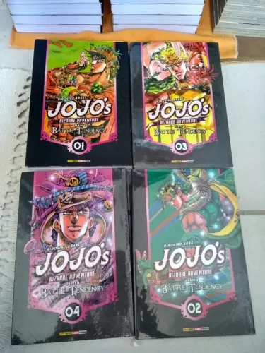 Jojo's Bizarre Adventure - parte 2 - Battle Tendency - v.1 ao v.4 - coleção JOJO's