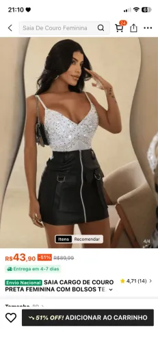 saia feminina usada uma vez