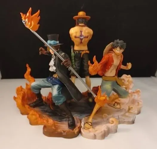 Figure ace sabo luffy one piece original bandai 17cm sem caixa