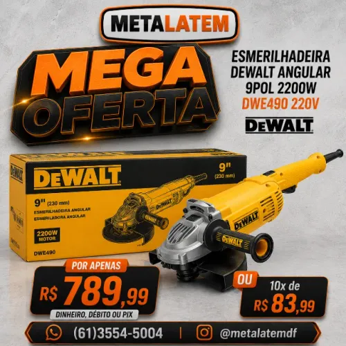 Esmerilhadeira Angular 9" DeWalt 2200W - DWE490