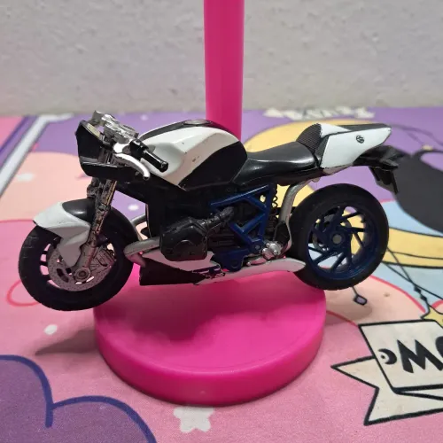 Miniatura Moto BMW HP2 Sport Branca e Azul 1:18 - Maisto (Loose