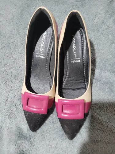 Sapato Piccadilli rosa preto e bege 36