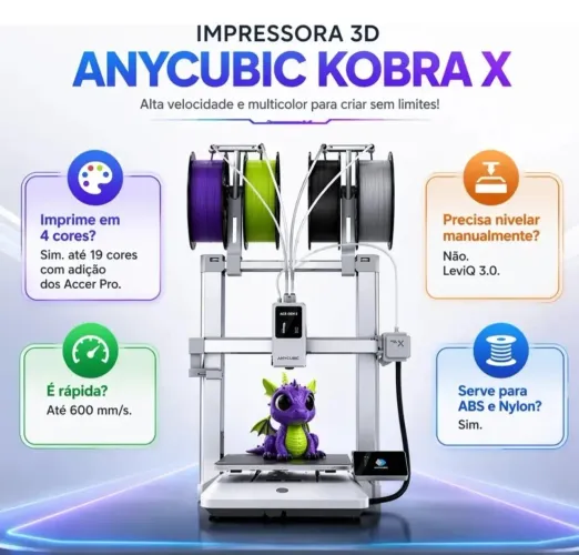 Impressora 3D KOBRA X Anycubic NOVO/LACRADO NA CAIXA