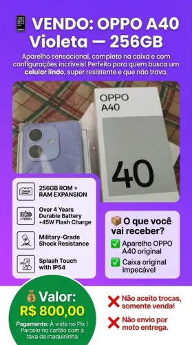 Celular Oppo A40 256gigas