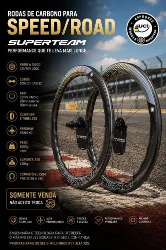Rodas de Carbono Wave para Road - Superteam