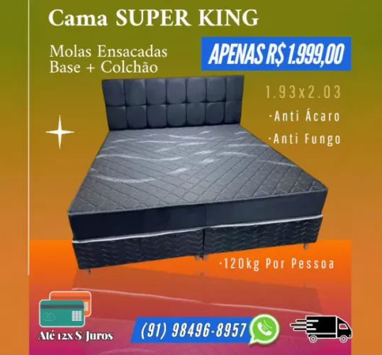 CAMA SUPER KING OFERTA DE MOLAS ENSACADAS