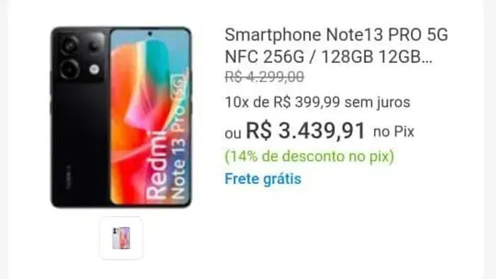O Xiaomi Redmi Note 13 Pro 5G NFC é um intermediário premium com tela AMOLED de 6,67" (1.5