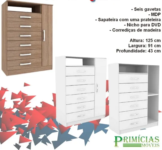 Quarto cômoda sapateira com nicho