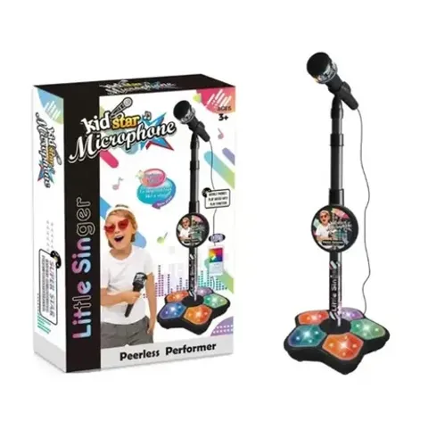 microfone infantil pedestal mp3 88cmx21cm fu3306 preto