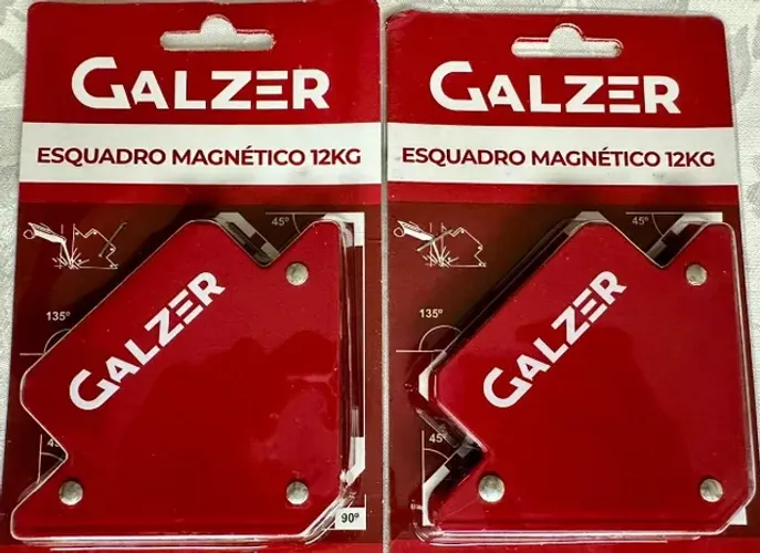 Esquadro Magnético Profissional Galzer até 12Kg 2und