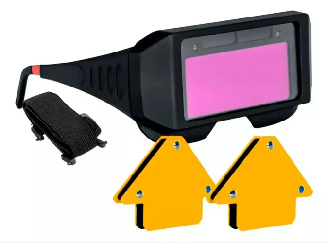 PROMOÇÃO Óculos de Solda Automático com 2 Esquadros Magnético