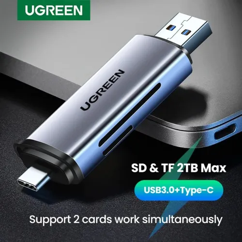 Adaptador Leitor de cartão de memória 2 em 1 inteligente SD TF